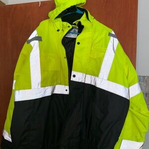 High-Visibility Yellow and Black Men's Jacket